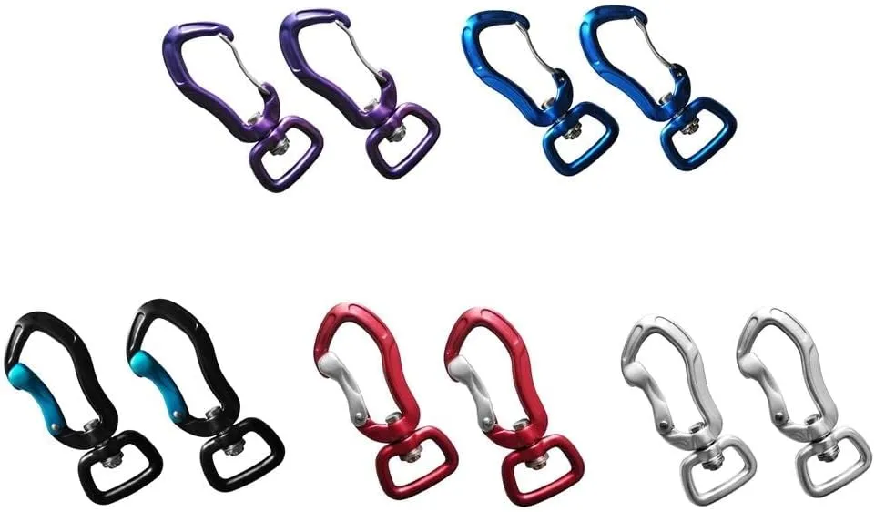 pistro 2pcs/Set Carabiner with Swivel Eye Hanging Connecting Hook for Camping Hiking Fishing Outdoor