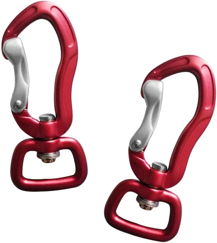 pistro 2pcs/Set Carabiner with Swivel Eye Hanging Connecting Hook for Camping Hiking Fishing Outdoor