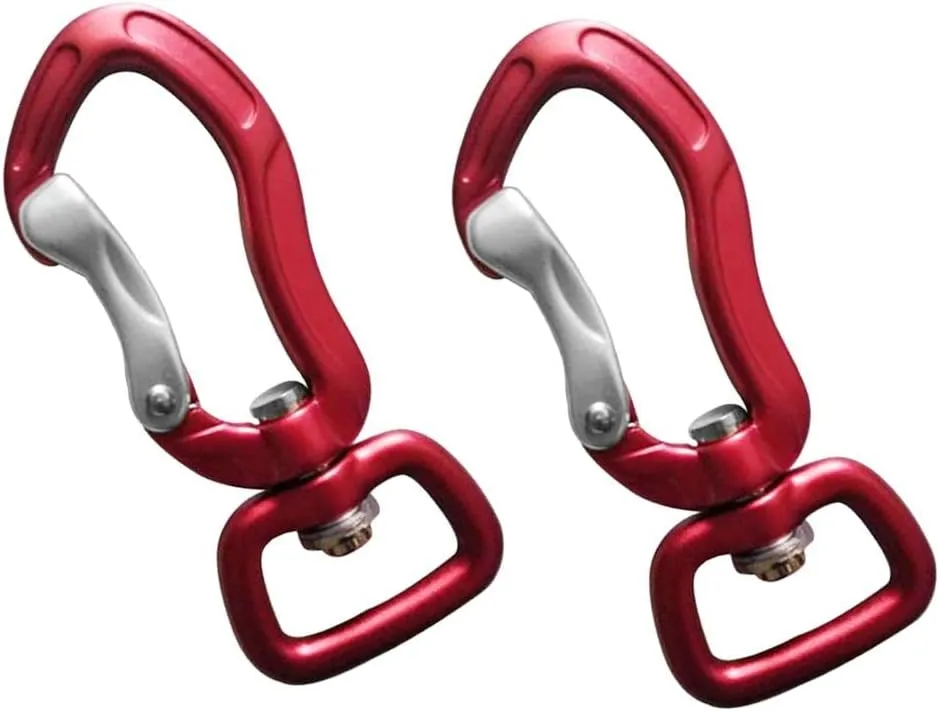 pistro 2pcs/Set Carabiner with Swivel Eye Hanging Connecting Hook for Camping Hiking Fishing Outdoor