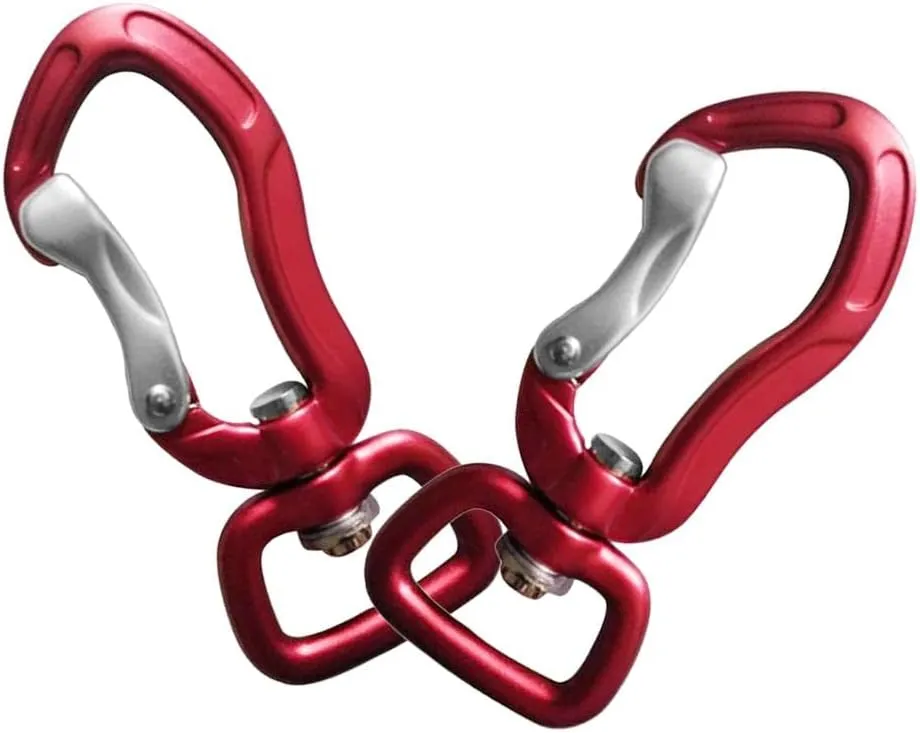 pistro 2pcs/Set Carabiner with Swivel Eye Hanging Connecting Hook for Camping Hiking Fishing Outdoor