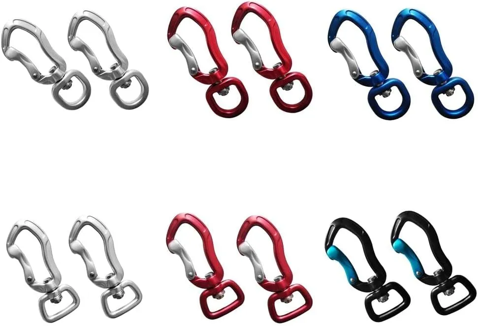 pistro 2pcs/Set Carabiner with Swivel Eye Hanging Connecting Hook for Camping Hiking Fishing Outdoor