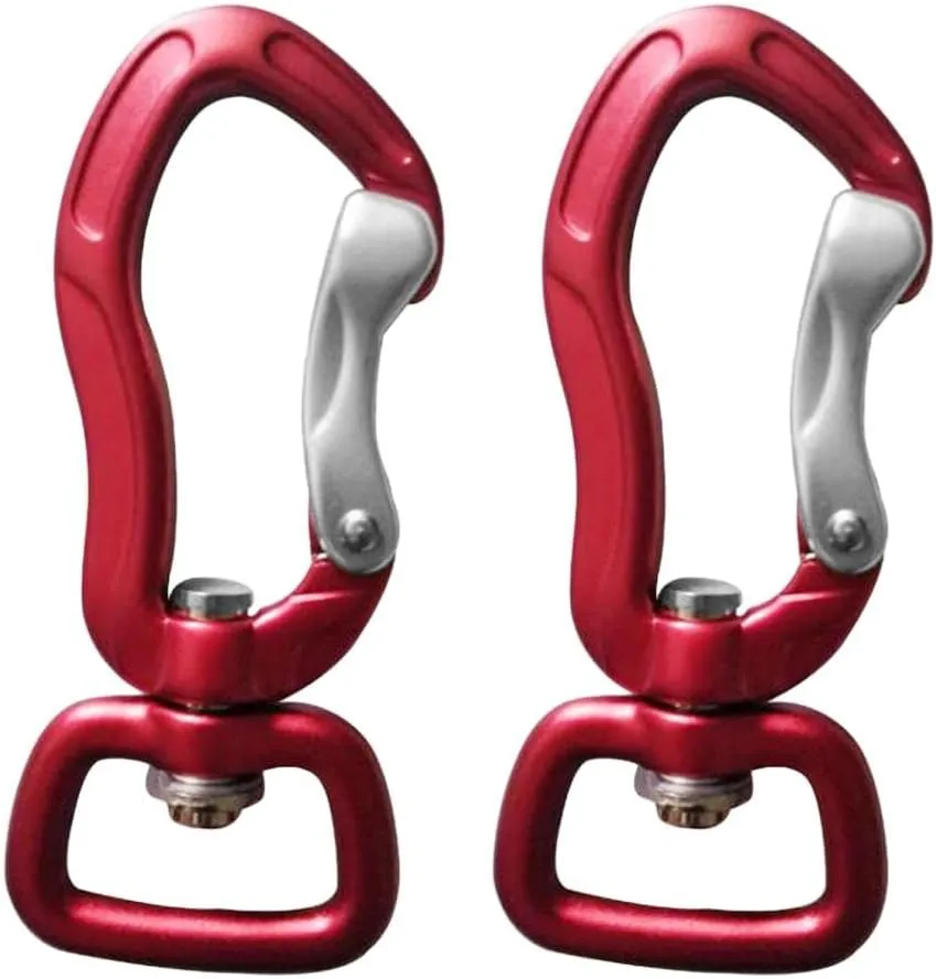 pistro 2pcs/Set Carabiner with Swivel Eye Hanging Connecting Hook for Camping Hiking Fishing Outdoor