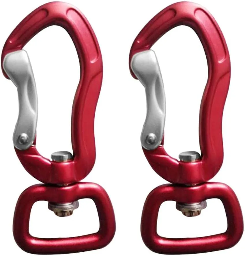 pistro 2pcs/Set Carabiner with Swivel Eye Hanging Connecting Hook for Camping Hiking Fishing Outdoor