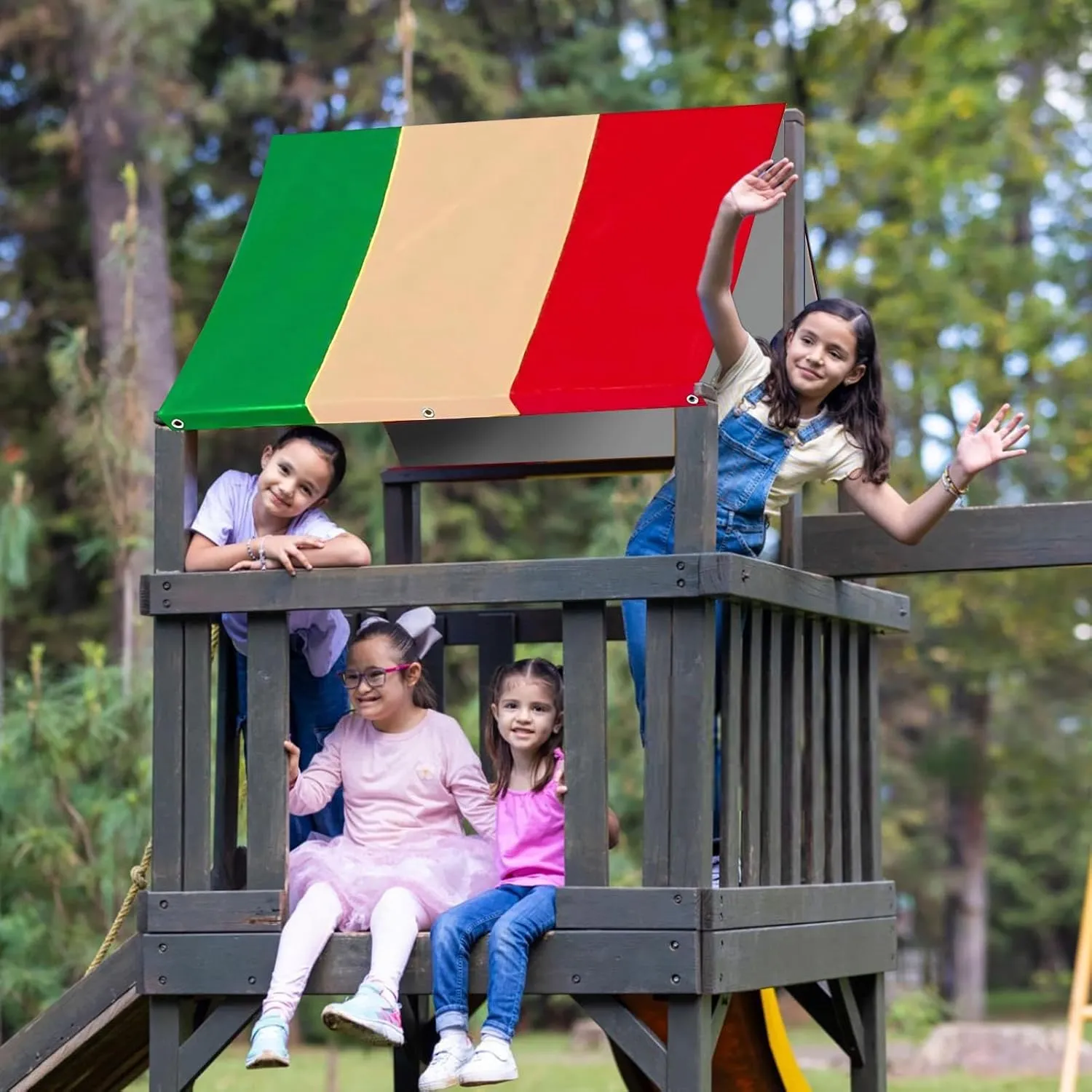 Playground Canopy Replacement Cover - Outdoor Play Canopy Top, Backyard Playground Shade | UV-Resistant Playset Shade Cover, Playhouse Tarp for Outdoor Playsets, Backyard Decoration, Daycare Center,