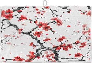 Plum Watercolor Golf Towel with Heavy Duty Carabiner Ultra Absorbent Quick Dry Perfect for Cleaning Clubs Balls Gear Essential Golf Accessory for Men Women Kids