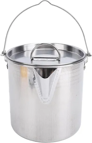 POCREATION Outdoor Cooking Kettle, Stainless Steel Camping Kettle 1.2L, Heat Teapot Coffee Pot, Compact Design for Outdoor Activities, with Erosion for Family