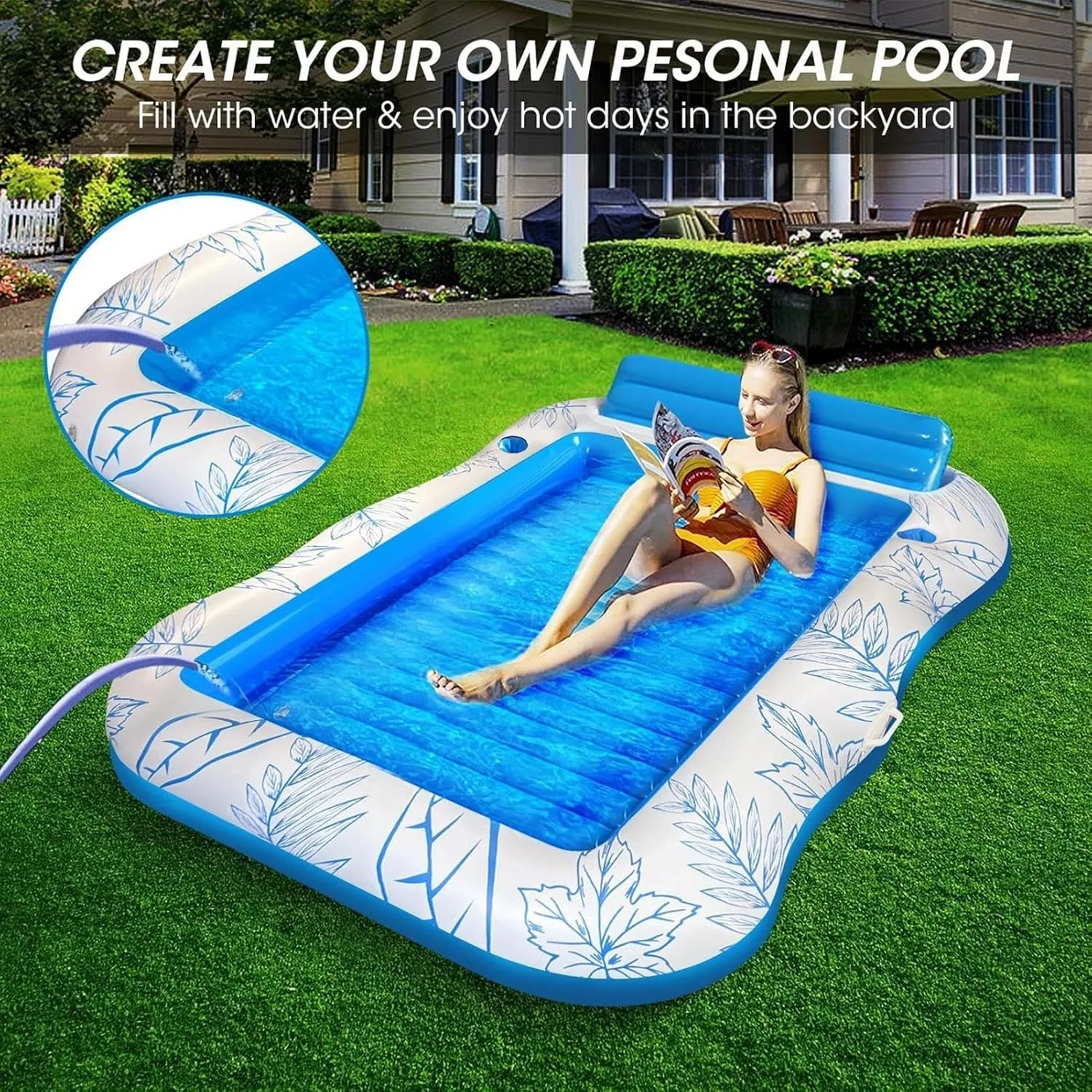 Pool Floats – Inflatable Pool Float, Water Lounger, Floating Chair | Swim Ring, Giant Floaty Raft for Adults, Water Hammock, Lake Float, Pool Inflatable, Summer Lounge Mattress, Beach Float for Fun