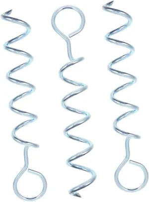 POPETPOP 3pcs Heavy Duty Tent Stakes Portable Iron Ground Anchors for Camping Beach and Gardening Sharpened Ends for Tents Gazebos and Tarps