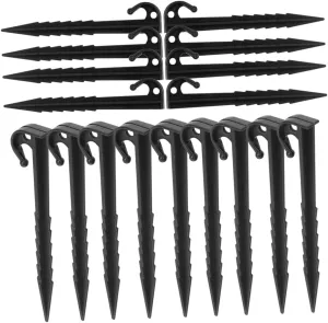 POPETPOP 50Pcs Heavy Duty Plastic Tent Stakes for Camping Windproof Ground Pegs with for Outdoor Decorations Portable and Lightweight Tent Support Stakes for Tarp and Canopy