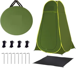 Portable Camping Bathing Tent Toilet Changing Shed Warm Beach Outdoor Pop Up Self-Driving Fast Construction Change Clothes Tent (Color : Green, Size : 1)