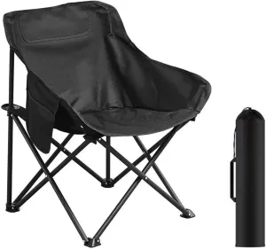 Portable Camping Chair, Enlarged Folding Chair with Carry Bag and Side Pockets Lightweight Heavy Duty for Outdoor Fishing Picnic Beach Hiking Backpacking Travel