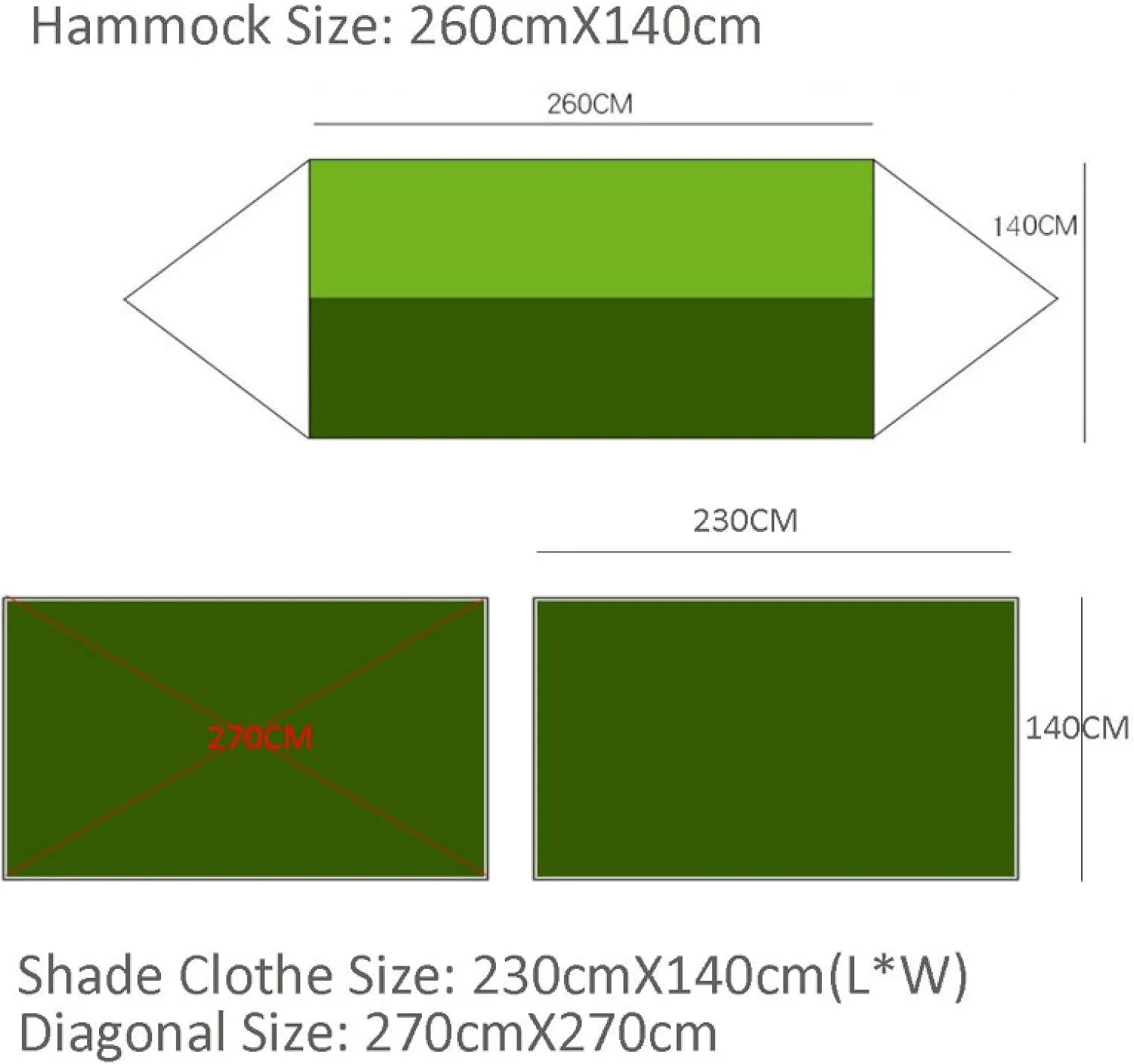 Portable Camping Hammock Lightweight and Tent Awning Rain Fly Tarp Waterproof Mosquito Net Hammock Canopy 210T Nylon Hammocks Blackandgrey