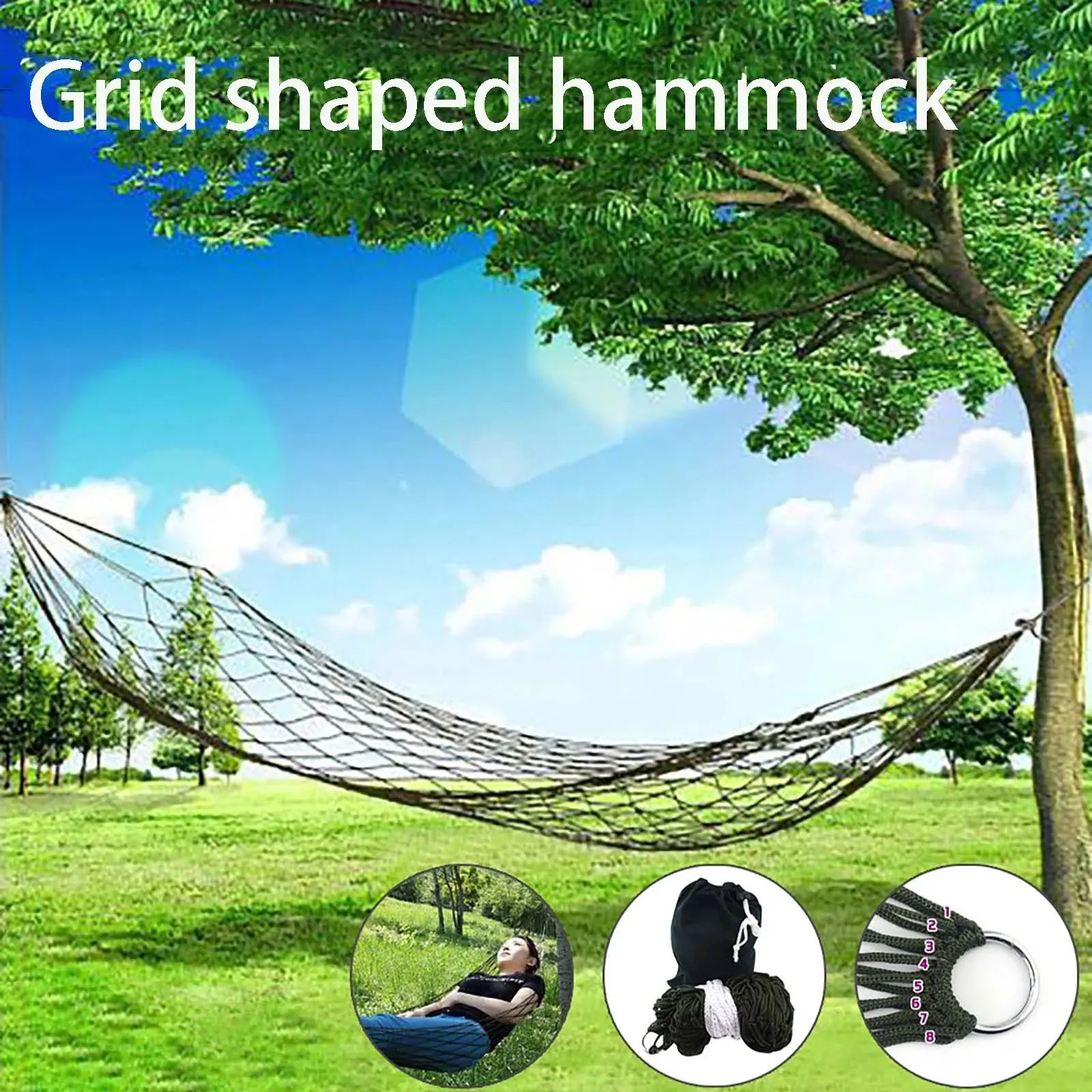 Portable Camping Hammock with Mesh Net – Lightweight, Travel-Friendly for Beach, Garden & Outdoor Adventures