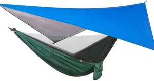 Portable Camping Hammock with Mosquito Net and Rain Fly Tarp Set Canopy Tent Outdoor Camping Mosquito Swing Bed Waterproof,16