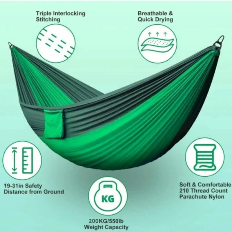 Portable Camping Hammocks for Outdoor Travel Backyard Hiking High Strength Parachute Hanging Bed