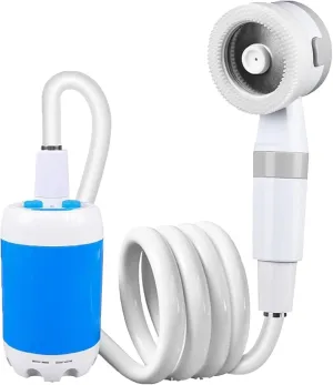 Portable Camping Shower Outdoor Camp Shower Pump, Waterproof Electric Shower Pump With 2 Spray Patterns, Portable And Rechargeable, Ideal For Hiking, Camping (1Pc)