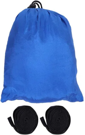 Portable Camping Travel Double Hammock Hanging Bed with Tree Strap, Lightweight Nylon Taffeta, Strong 200kg Capacity, Installation, Comfortable and Relaxing for Outdoors (Blue)