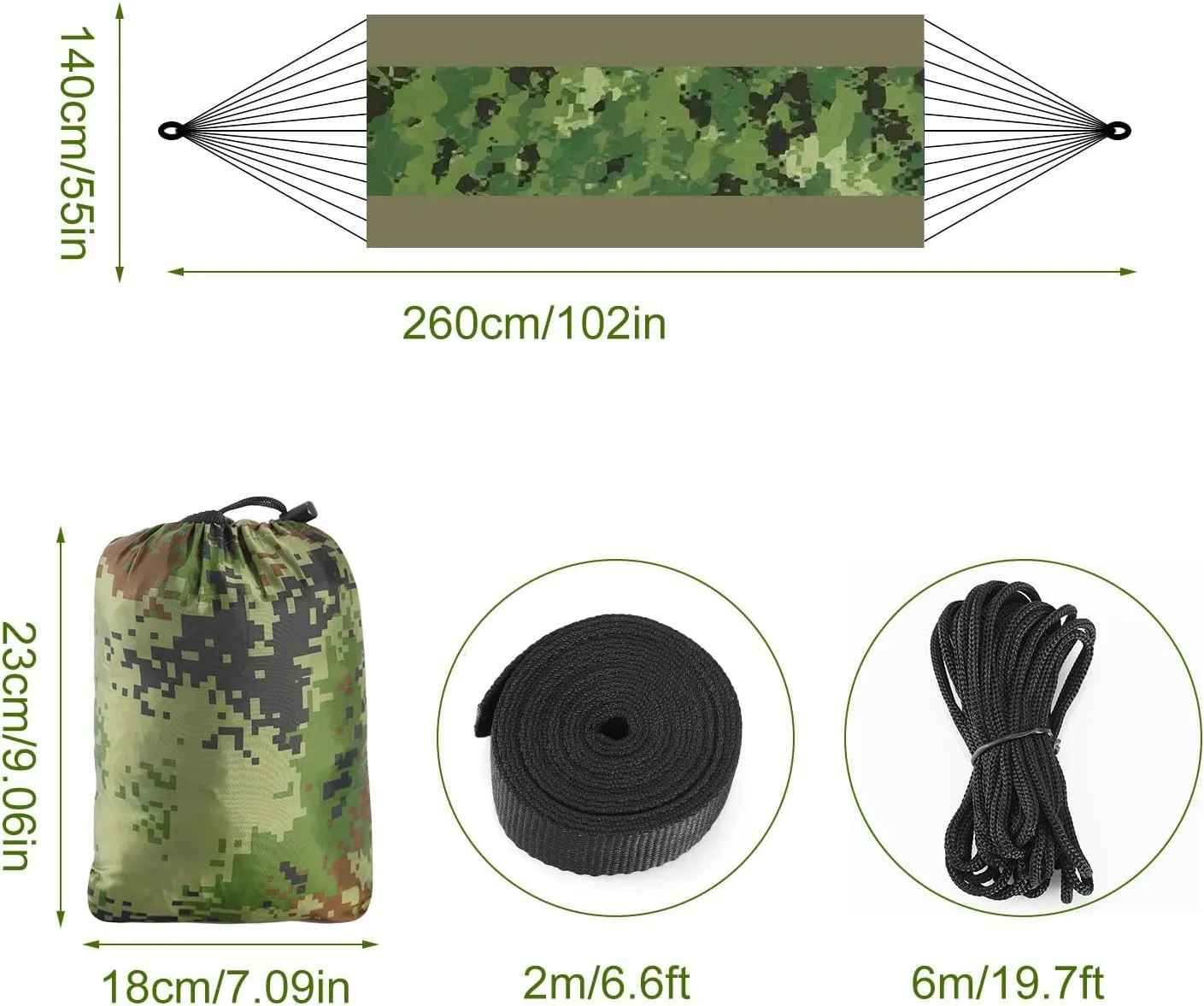 Portable Double Camping Hammock with Mosquito Net, Outdoor Hiking Camping Hommock, Lightweight Travel Hammock, Foldable Camping Hammock for Outdoor, Travel, Camouflage