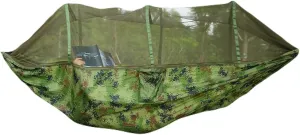 Portable Double Camping Hammock with Mosquito Net, Outdoor Hiking Camping Hommock, Lightweight Travel Hammock, Foldable Camping Hammock for Outdoor, Travel, Camouflage