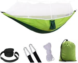 Portable Double Hammock with Mosquito Net - Ideal for Camping, Hiking, and Outdoor Relaxation(Color2)