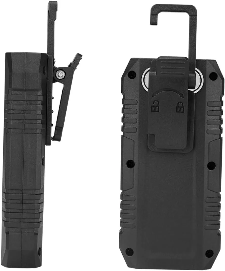 Portable Led Magnet Clip Rechargeable Flashlight Camping Lantern 180° Rotation 4 Functions
