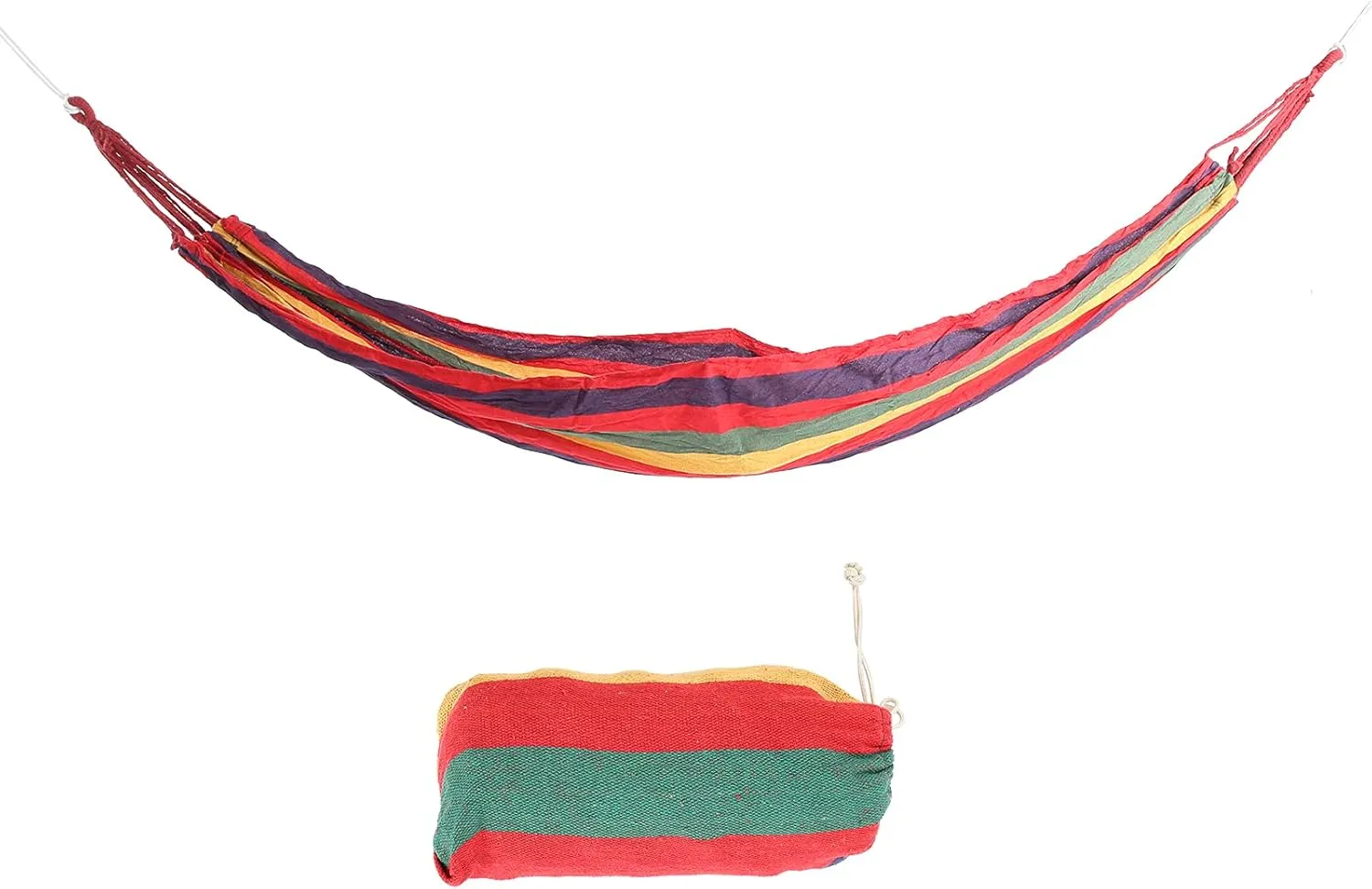 Portable Lightweight Travel Hammocks High Strength for Camping Garden Outdoor Single Double Hammock (Red)