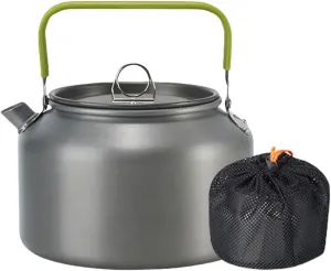 Portable Teapot Camping Kettle Aluminum Alloys Camp Coffee Pots Whistling Water Kettle for Boiling Water Teas Coffee