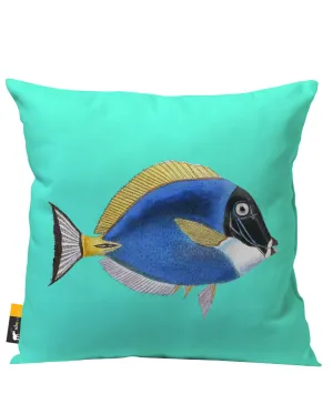 Powder Blue Tang Outdoor Throw Pillow