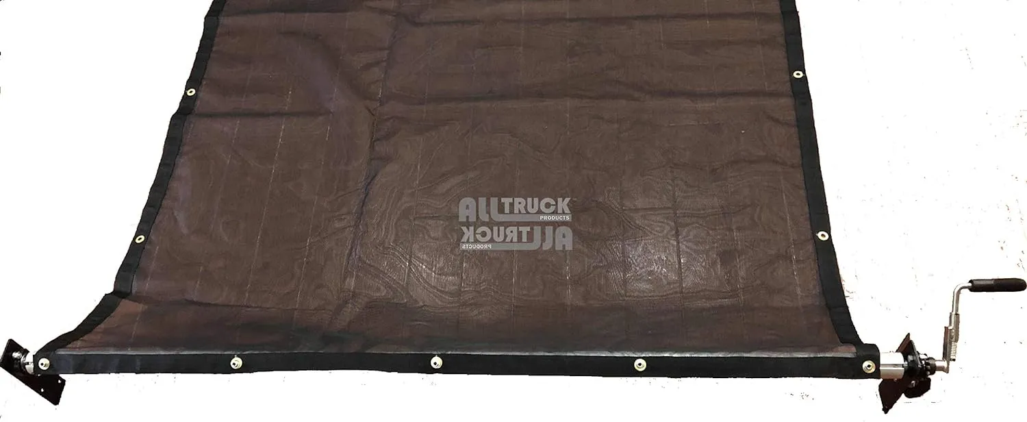 Premium EZ-Mount Manual Hand Crank Cab Level Truck & Trailer Tarp Roller Kit with Lock Lever with or Without Tarp (5'6" X 18')