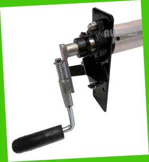 Premium EZ-Mount Manual Hand Crank Cab Level Truck & Trailer Tarp Roller Kit with Lock Lever with or Without Tarp (5'6" X 18')
