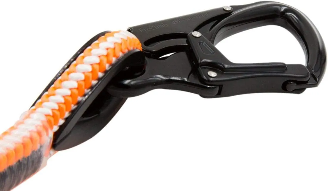 ProClimb Arborist Positioning Lanyard by Pelican Rope - 1/2 in x 10 ft Polyester Rope with Aluminum Snap Hook - Adjustable, High Visibility, ANSI/OSHA Certified for Work Positioning and Tree Climbing
