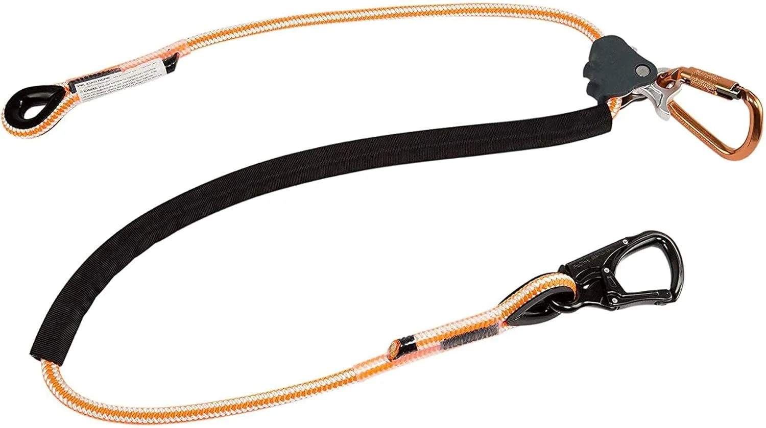 ProClimb Arborist Positioning Lanyard by Pelican Rope - 1/2 in x 10 ft Polyester Rope with Aluminum Snap Hook - Adjustable, High Visibility, ANSI/OSHA Certified for Work Positioning and Tree Climbing
