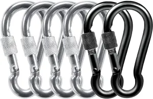 PROND Locking Carabiners, Heavy Duty Carabiner, 316 Stainless Steel Screw Lock Carabiner Hooks
