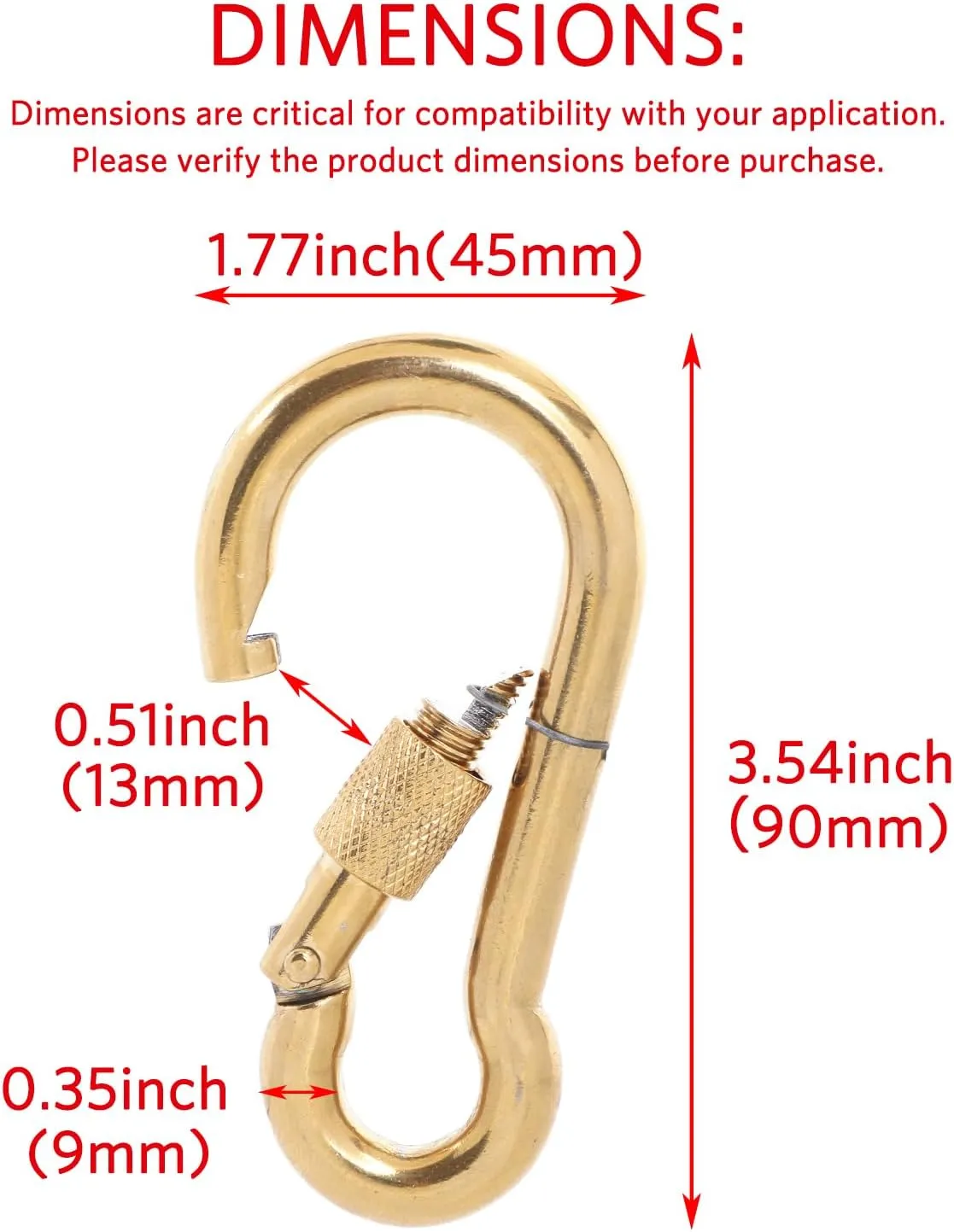 PROND Locking Carabiners, Heavy Duty Carabiner, 316 Stainless Steel Screw Lock Carabiner Hooks