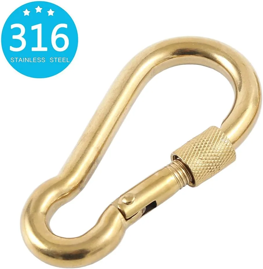 PROND Locking Carabiners, Heavy Duty Carabiner, 316 Stainless Steel Screw Lock Carabiner Hooks
