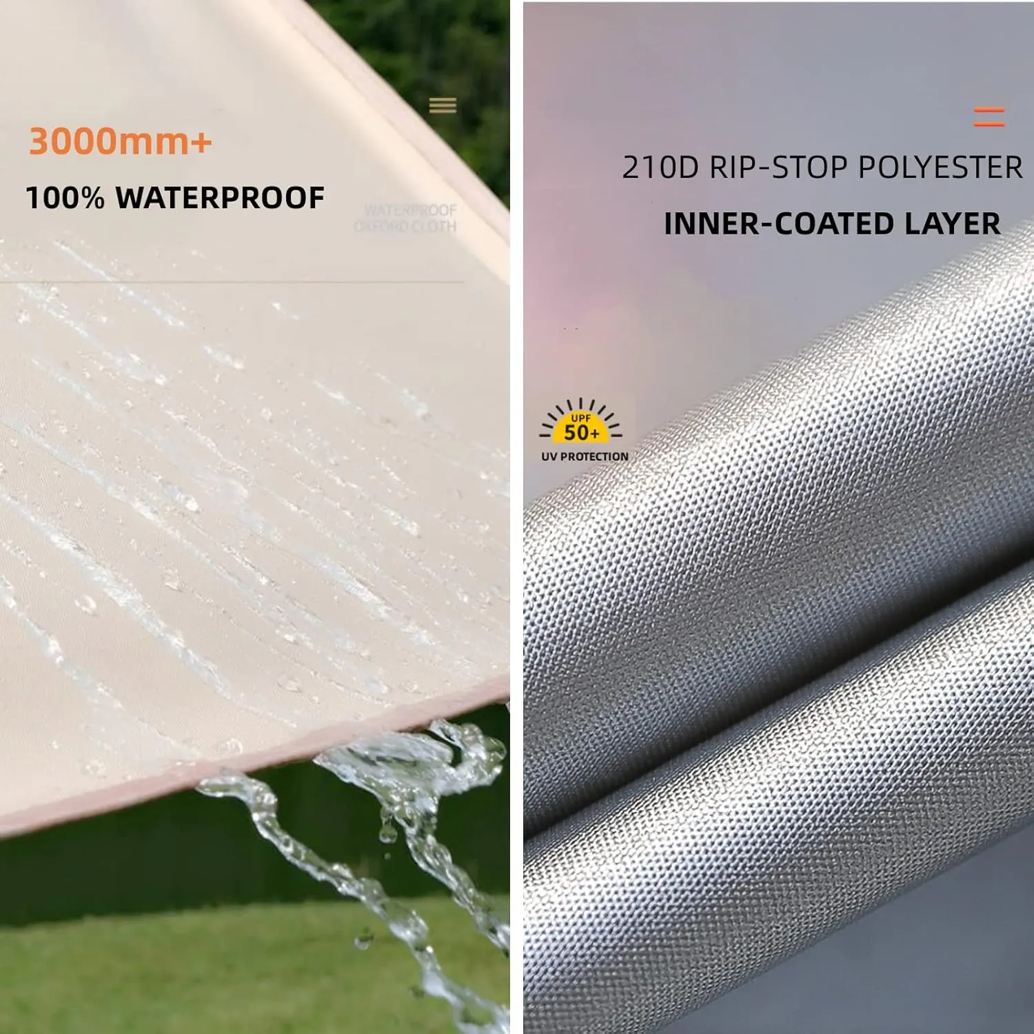 Puraville 12x10 ft Rectangle Lightweight Camping Tarps, Portable Waterproof Hammock Rain Fly Tent Tarp for Camping Backpacking, Grey