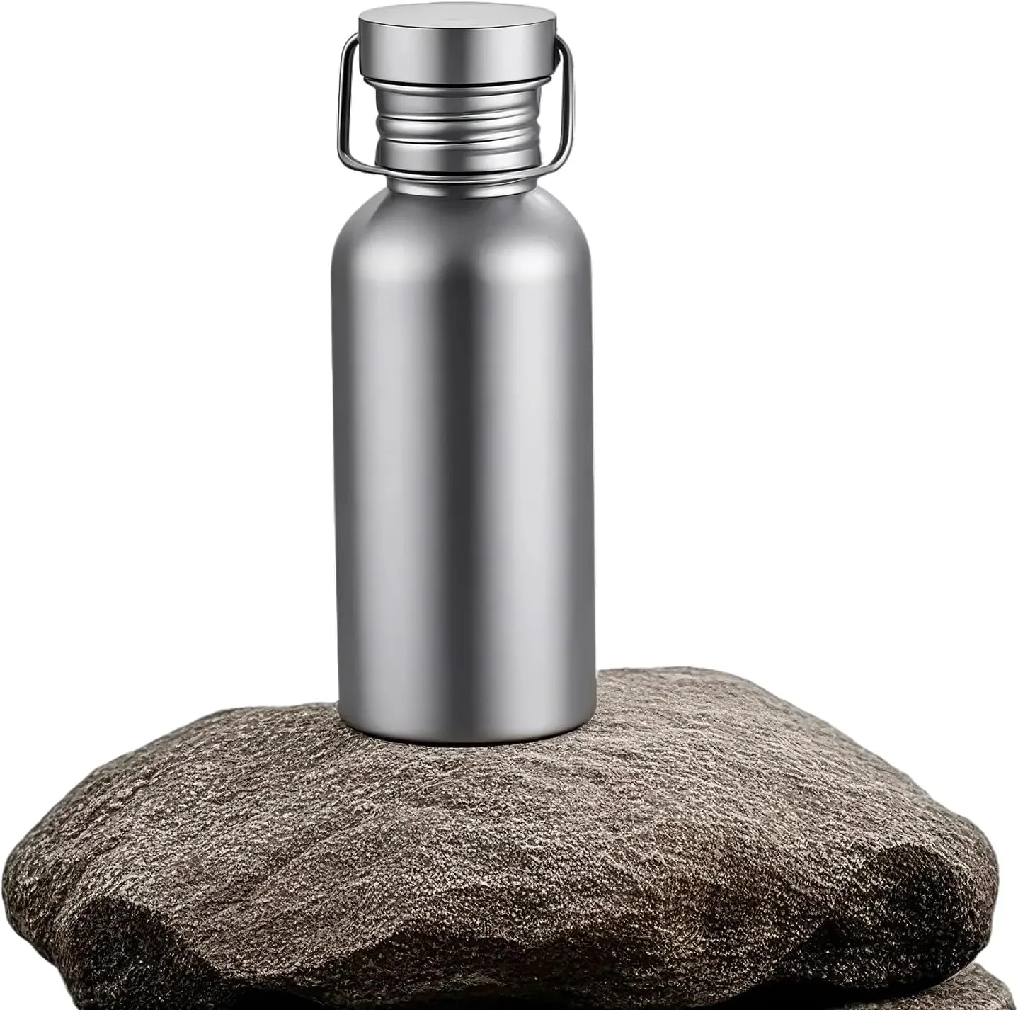 Pure Titanium Cycling Outdoor Sports Kettle Single-layer Camping Water Bottle Lightweight Portable Can Boil Water Mountaineering Kettle(Small(500ml))