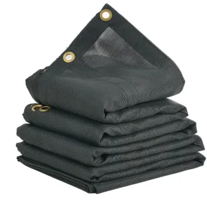 PVC Dump Truck Tarp Folding Mesh Awning Tarpaulin Rainproof Cloth Double Pockets Trailer Shade for Outdoor Garden