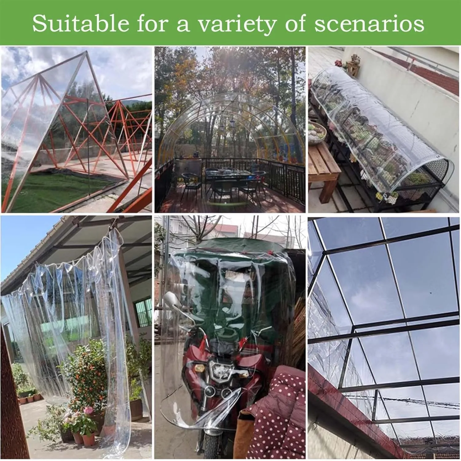 PVC Transparent Tarp 2.6x6.6ft, Waterproof Clear Tarp with Eyelets, Tarps Clear Heavy Duty Outdoor, Easy to Install, for Covering Plant Patio