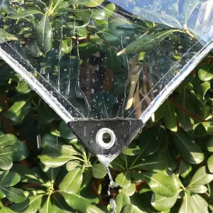 PVC Transparent Tarp 2.6x6.6ft, Waterproof Clear Tarp with Eyelets, Tarps Clear Heavy Duty Outdoor, Easy to Install, for Covering Plant Patio