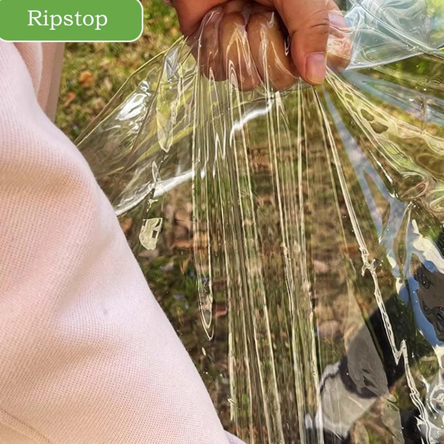 PVC Transparent Tarp 2.6x6.6ft, Waterproof Clear Tarp with Eyelets, Tarps Clear Heavy Duty Outdoor, Easy to Install, for Covering Plant Patio