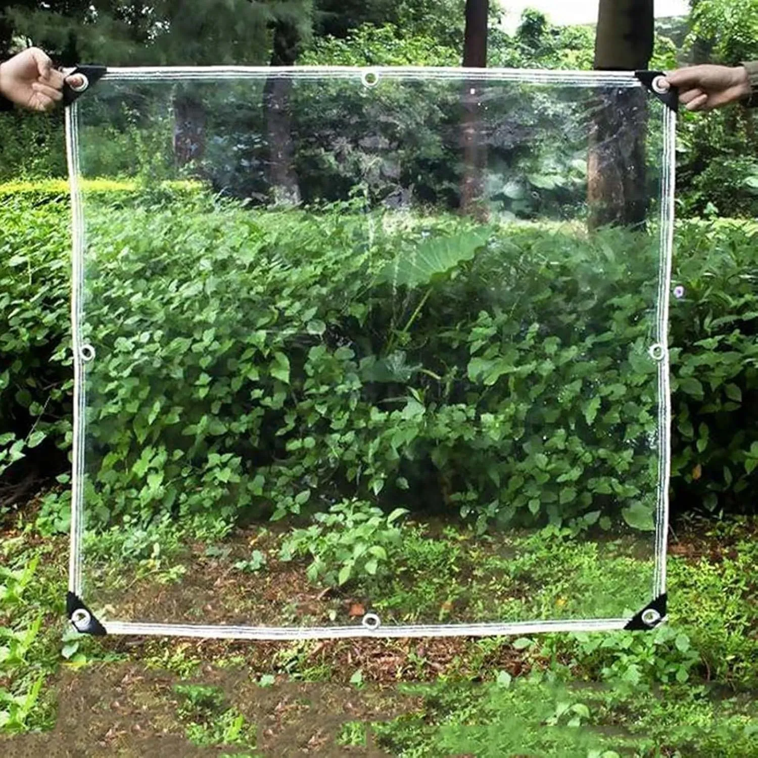 PVC Transparent Tarp 2.6x6.6ft, Waterproof Clear Tarp with Eyelets, Tarps Clear Heavy Duty Outdoor, Easy to Install, for Covering Plant Patio