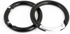 Qtqgoitem 2 Pcs Black Aluminum Alloy 3.8cm Diameter Round Locking Carabiner Hook (Model: df3 48d ea5 97c 754)