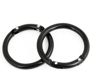 Qtqgoitem 2 Pcs Black Aluminum Alloy 5cm Diameter Round Lockable Carabiner Hook (Model: d04 ed8 89a BFF d41)