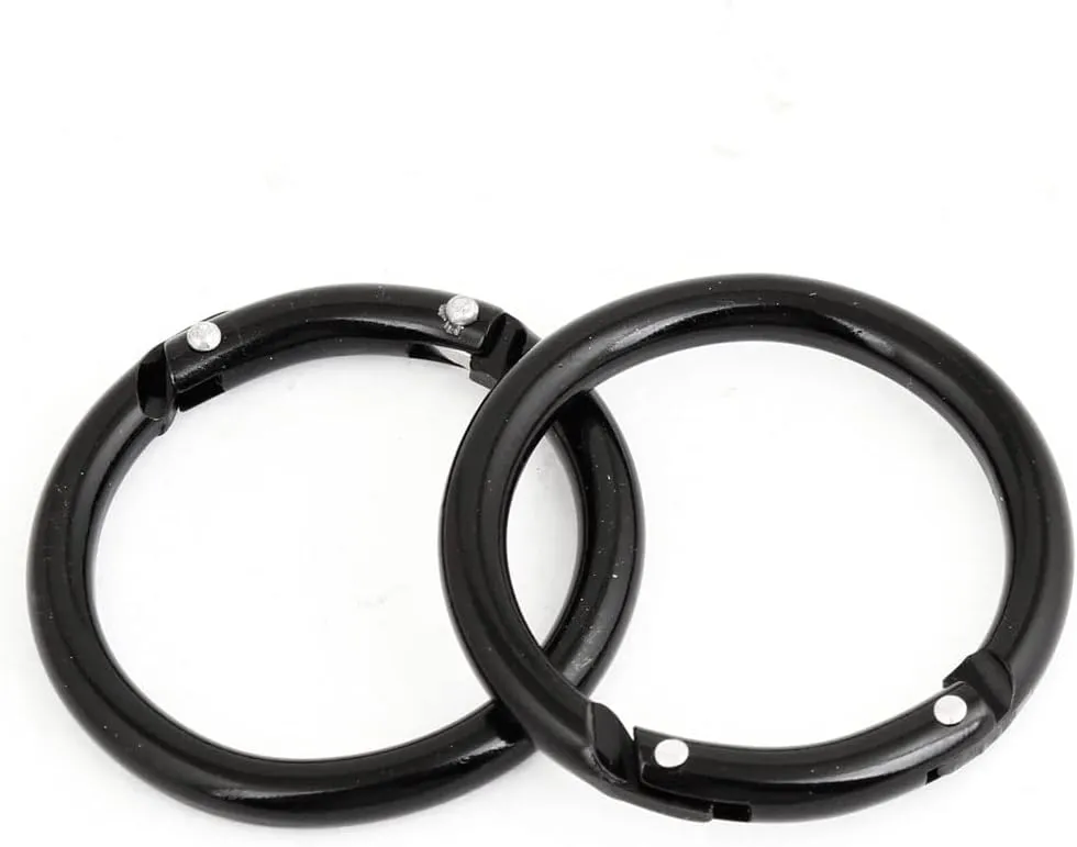 Qtqgoitem 2 Pcs Black Aluminum Alloy 5cm Diameter Round Lockable Carabiner Hook (Model: d04 ed8 89a BFF d41)