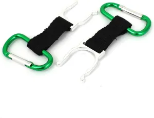Qtqgoitem Aluminum Carabiner Hook Water Bottle Holder Clip 2PCS Green (Model: 665 226 393 3ba b01)