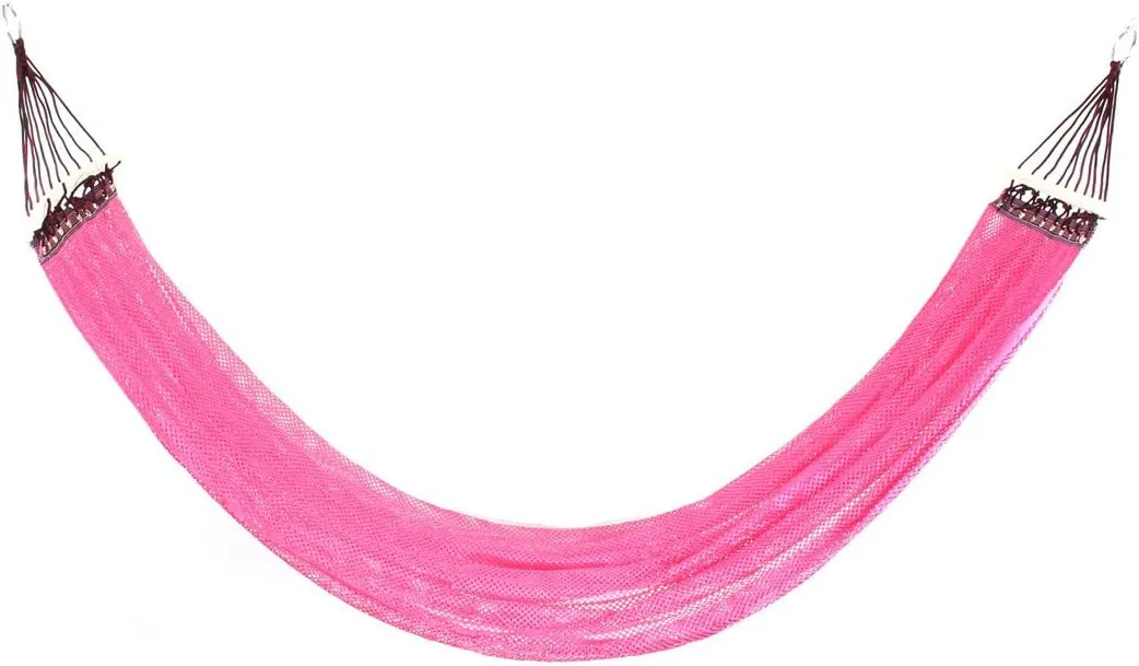 Qtqgoitem Nylon Mesh Camping Travel Hiking Spreader Swing Hanging Bed Suspended Hammock Pink (Model: 685 be3 89c b3e b22)