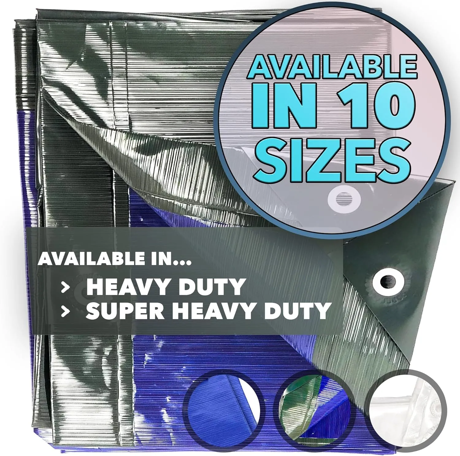 QUEEN OF TARPS | 10x12 Super Heavy Duty Tarp Waterproof, 200 GSM is 20 MIL, UV/Tear Resistant Tarp, Camping, Outdoor Furniture, Car, Tents, Painting, Firewood Protection | 10x12, Super Duty
