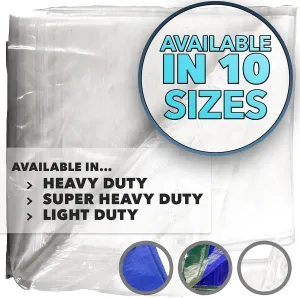 QUEEN OF TARPS | 16x20 Light Duty Tarp Waterproof, 70 GSM is 7 MIL, UV/Tear Resistant Tarp, Camping, Outdoor Furniture, Car, Tents, Painting, Firewood Protection | 16x20, Light Duty