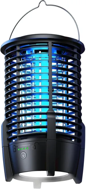 Rechargeable Cordless Bug Zapper Outdoor, Mosquito Zapper Rechargeable, Battery Bug Zapper with LED Light/3600mAh Battery, Mosquito Killer, Portable Fly Zapper for Camping Patio Backyard Garden